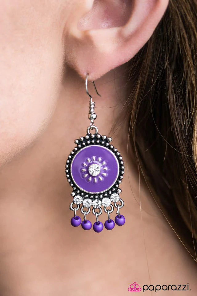 Paparazzi Earring ~ Such A Flirt - Purple