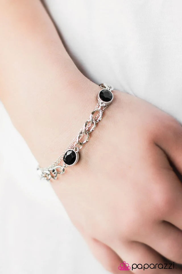 Pulsera Paparazzi ~ Pretty In Paris - Negro