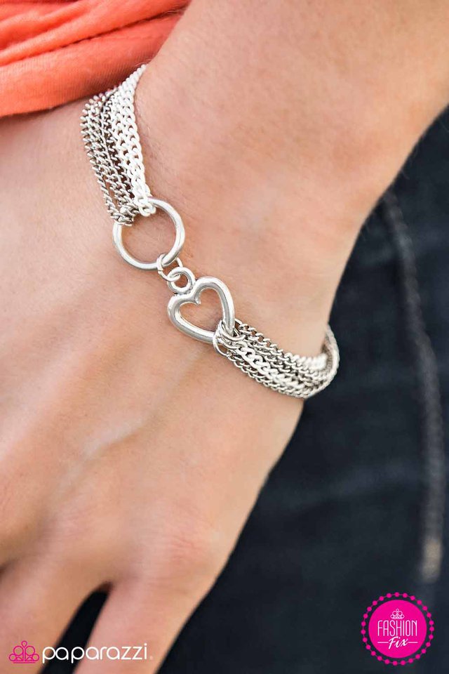Paparazzi Bracelet ~ Heart Candy - White