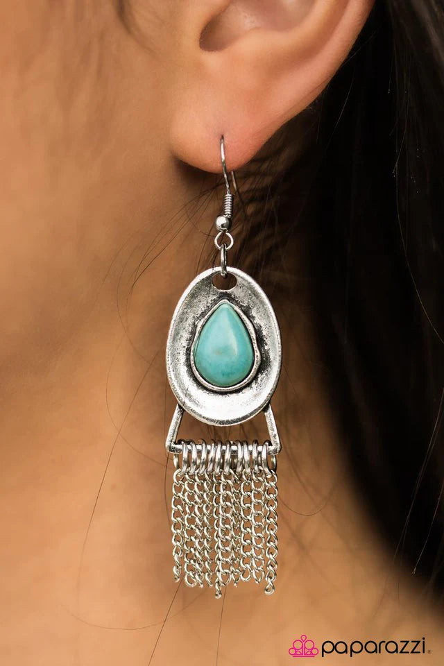 Paparazzi Earring ~ Mountain Rain - Blue