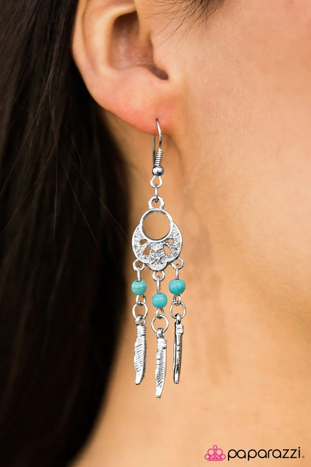 Paparazzi Earring ~ Dakota Dreams - Blue