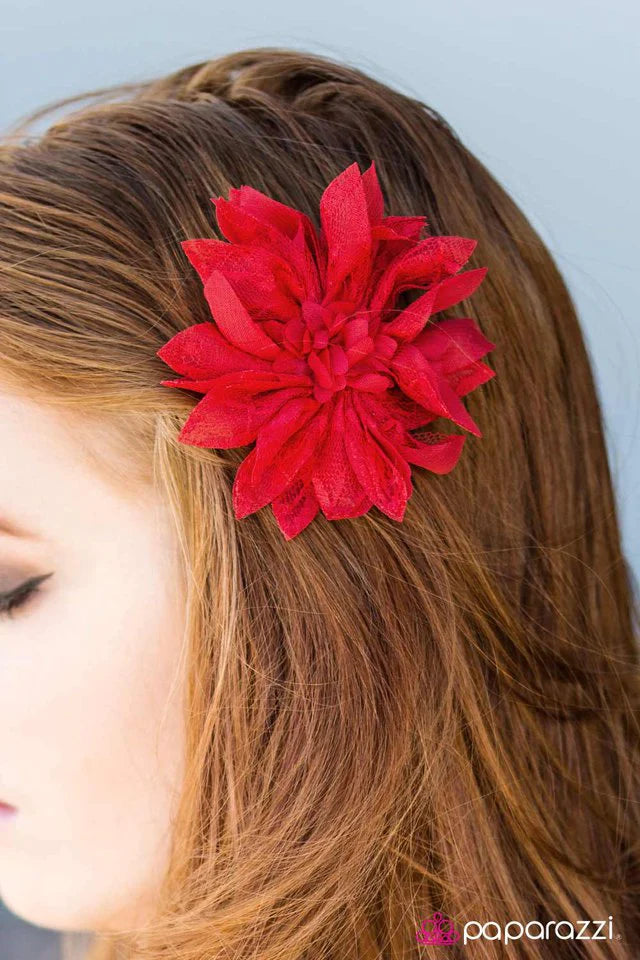 Paparazzi Hair Accessories ~ Standing BLOOM Only - Red