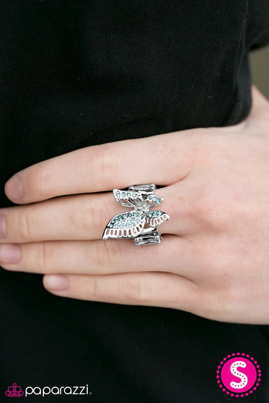 Paparazzi Ring ~ With Brave Wings She Flies - Blue