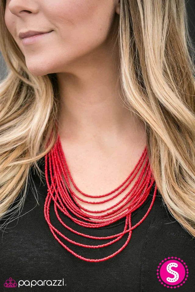 Red seed deals bead necklace paparazzi