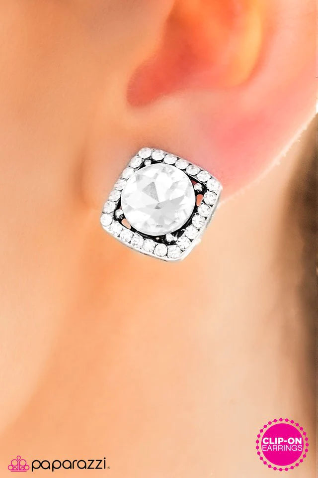 Paparazzi Earring ~ One Of The GLASS-ics! - White