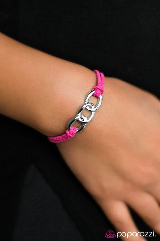 Paparazzi Bracelet ~ Lock It Down - Pink