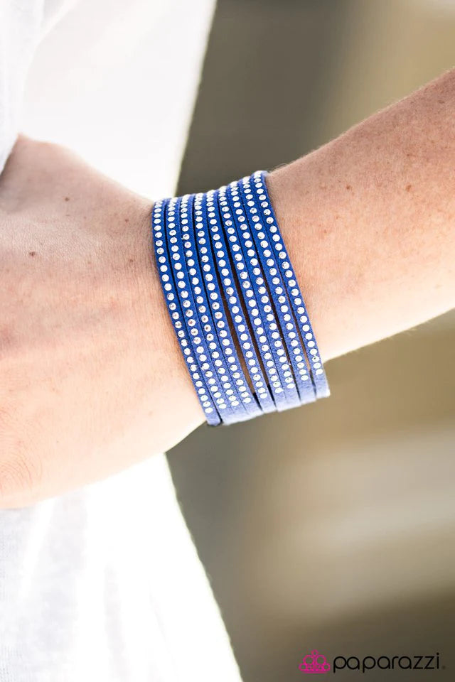 Pulsera Paparazzi ~ Rebel Romance - Azul