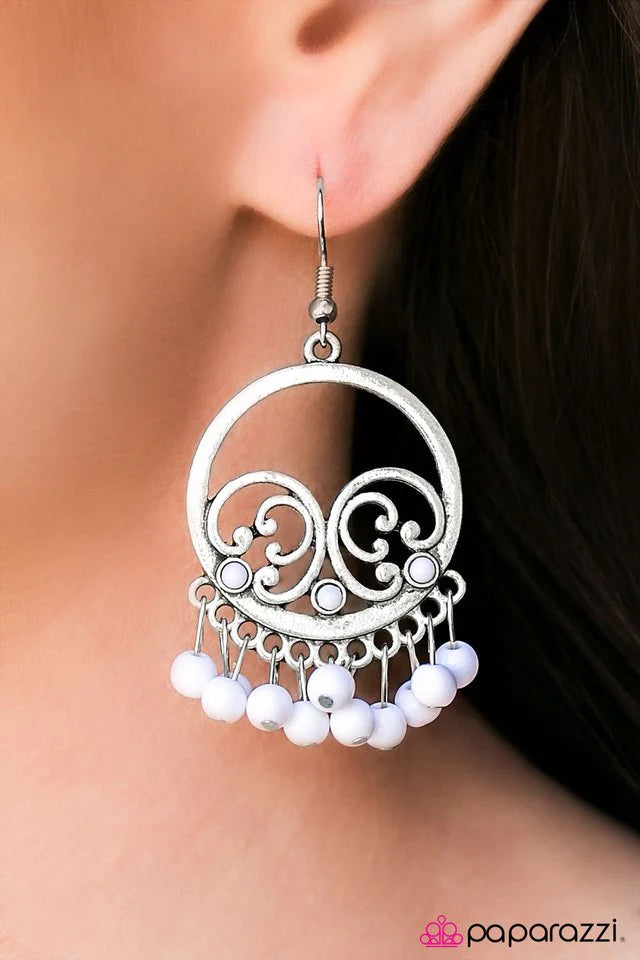 Paparazzi Earring ~ Coast View - White