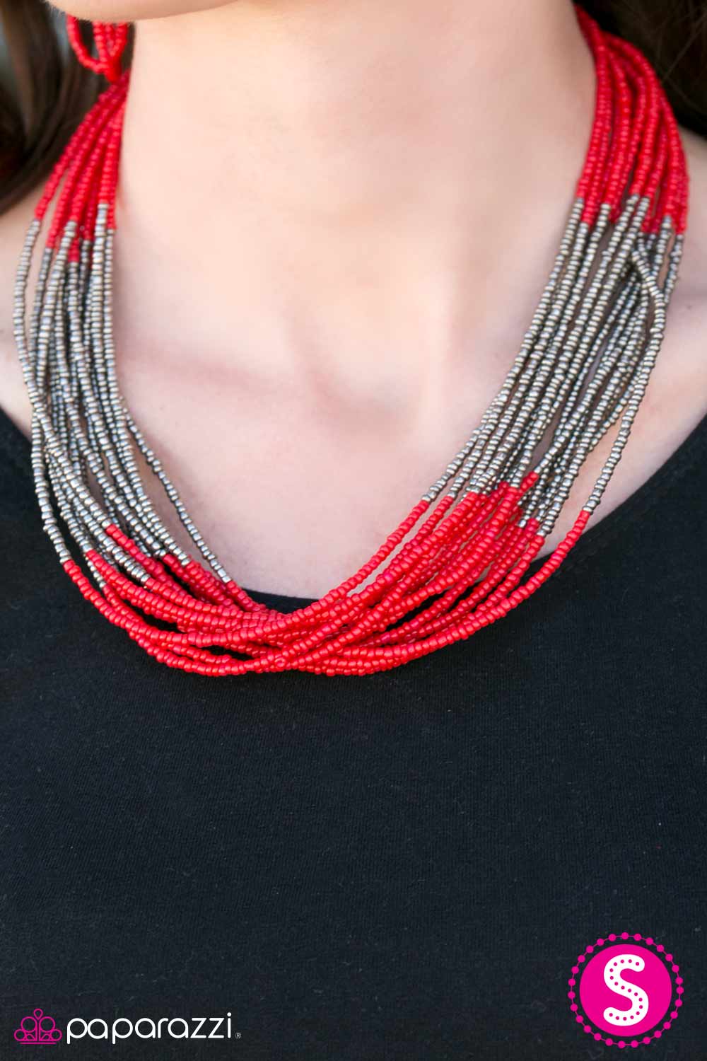 Paparazzi Necklace ~ Born To BEAD Wild - Red