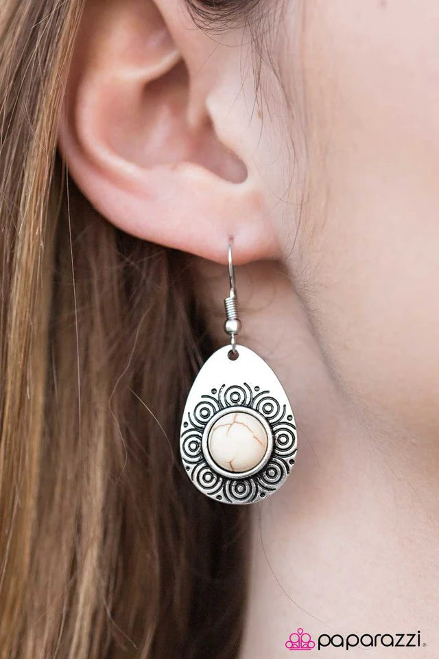 Paparazzi Earring ~ Growing Season - White