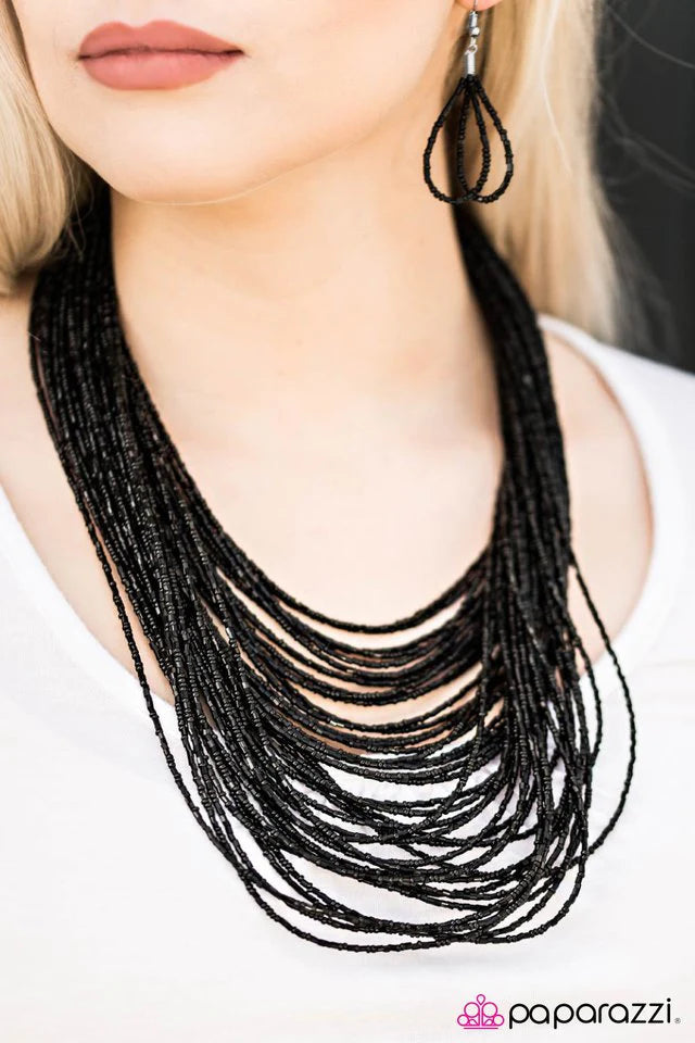 Paparazzi Necklace ~ Ice Storm - Black