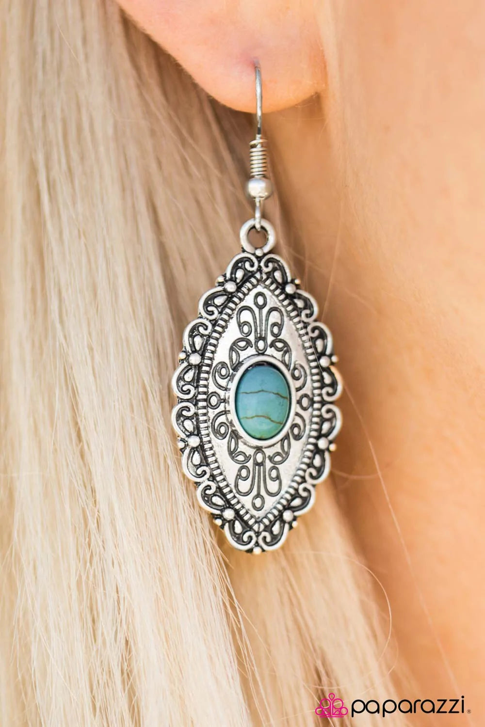 Paparazzi Earring ~ Trail Queen - Blue