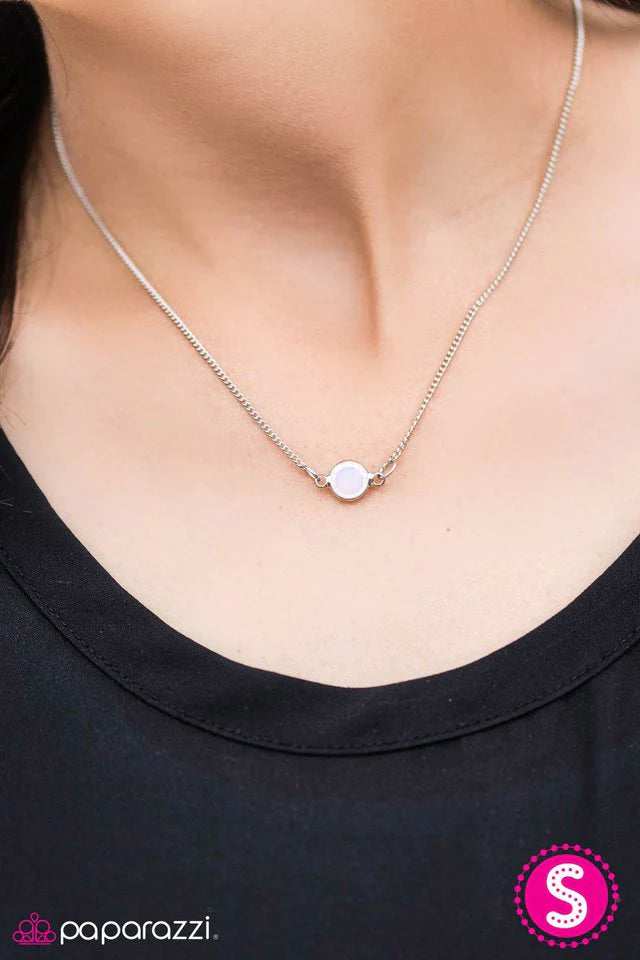 Paparazzi Necklace ~ Stay GLASSY - White