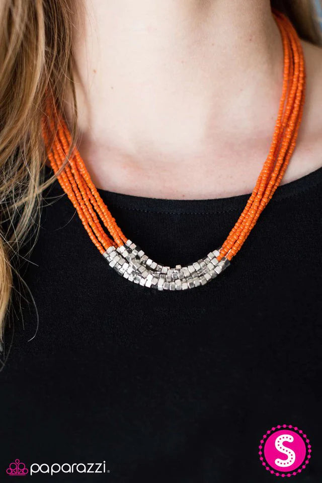 Paparazzi Necklace ~ Crash The Party - Orange