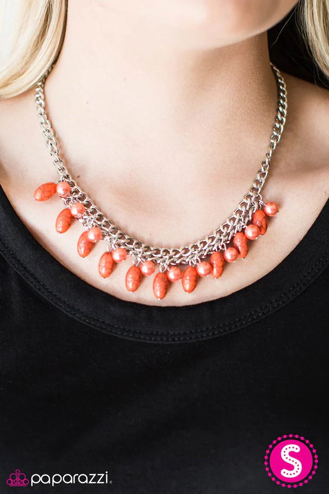 Paparazzi Necklace ~ Cant BEAD Tamed - Orange
