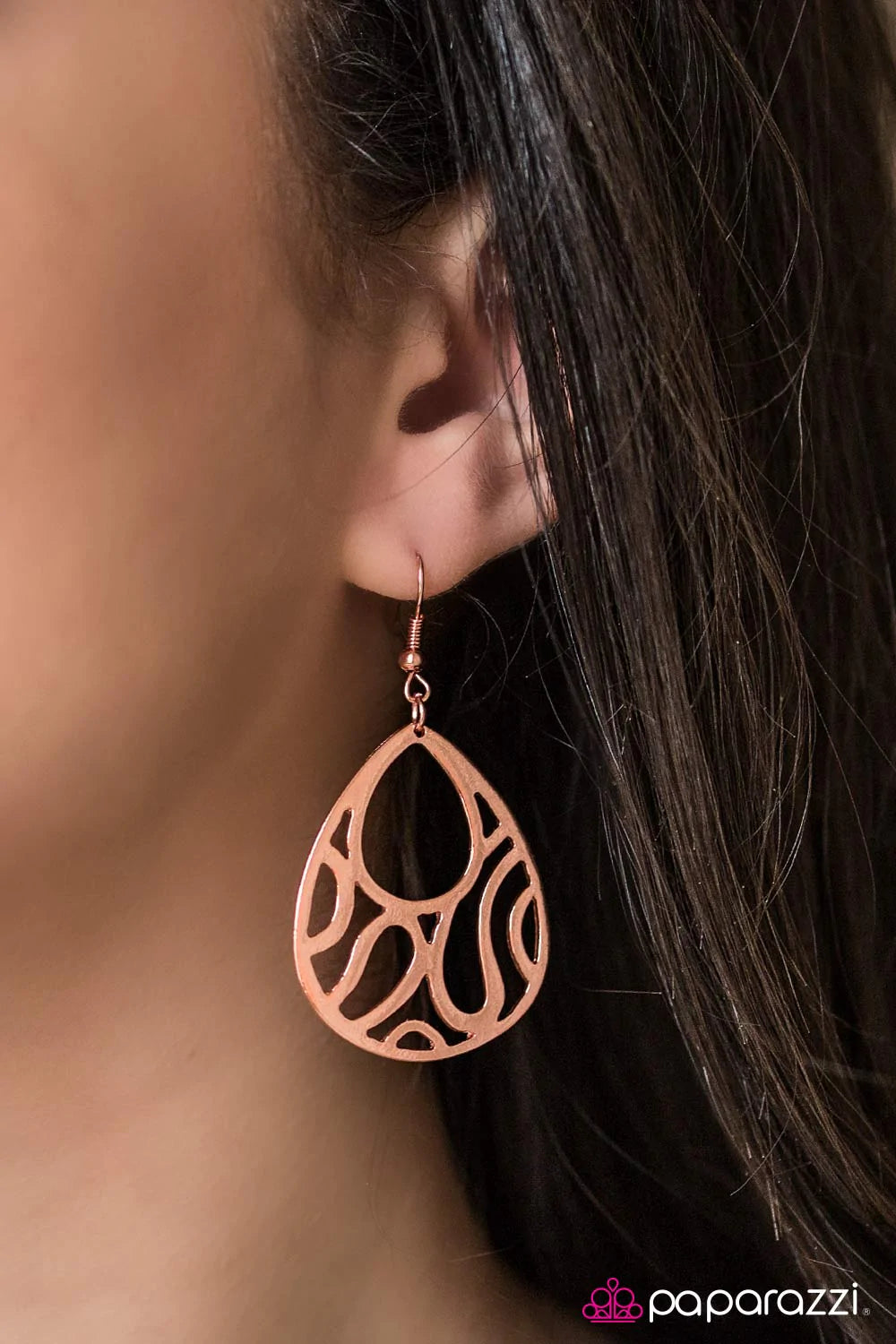 Paparazzi Earring ~ Waikiki Waves - Copper