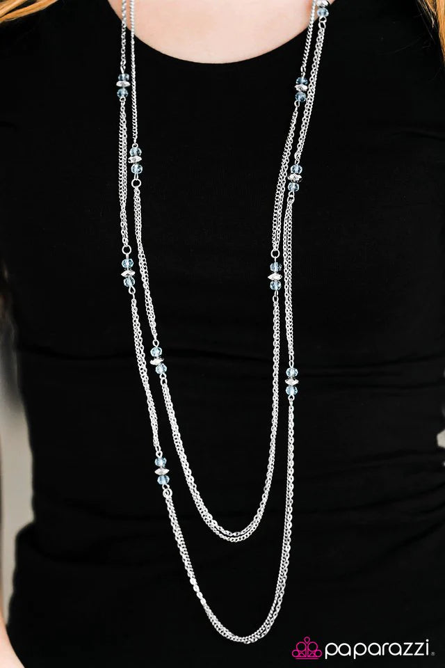 Collar Paparazzi ~ Cristal Medio FANCIFUL - Azul