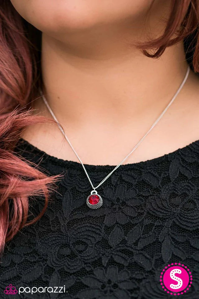 Paparazzi Necklace ~ Spark On! - Red