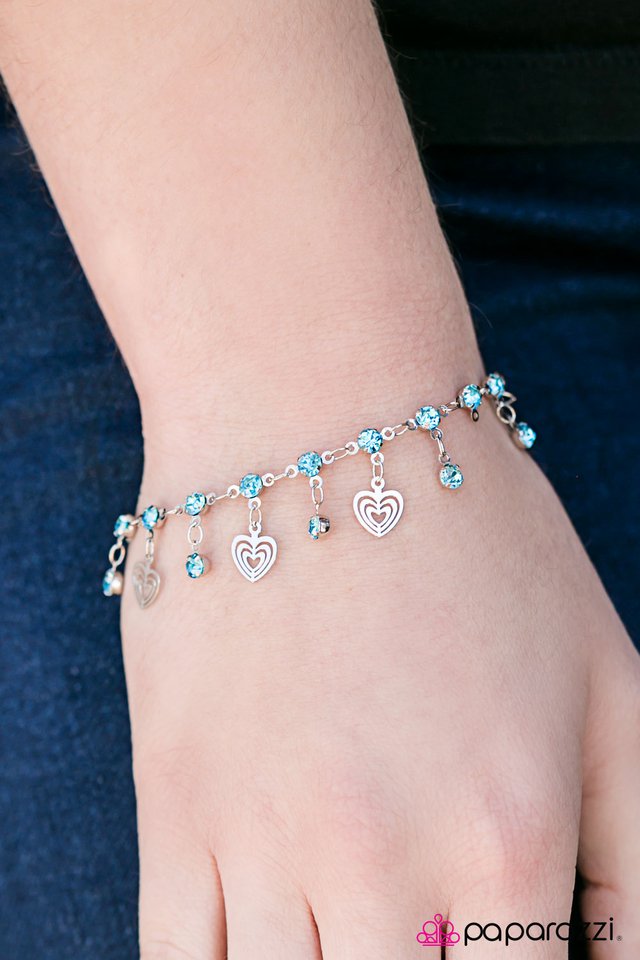 Pulsera Paparazzi ~ Corazones Deseo - Azul