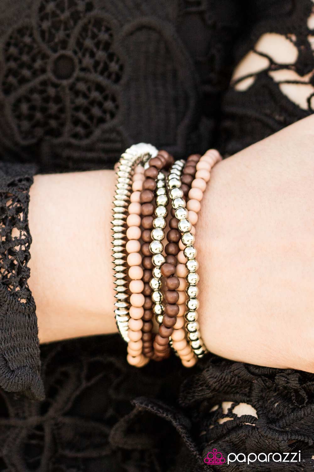 Paparazzi Bracelet ~ The BEAD Goes On - Brown