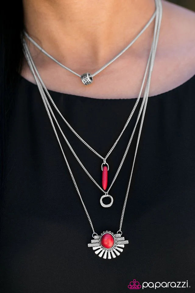 Paparazzi Necklace ~ Its A Wonderful WILDLIFE - Red