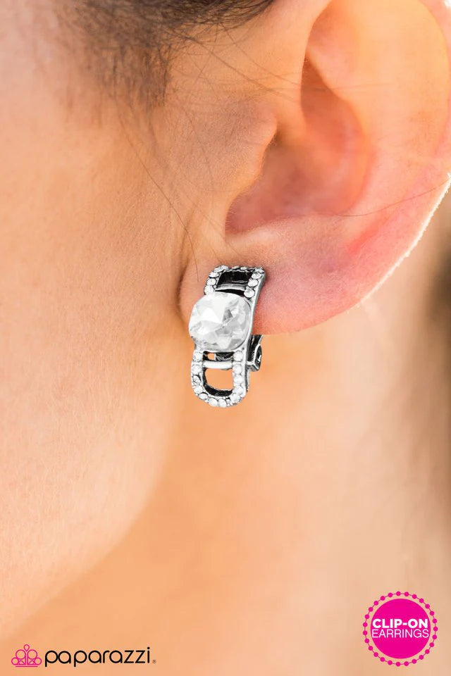 Paparazzi Earring ~ Real Life Princess - White