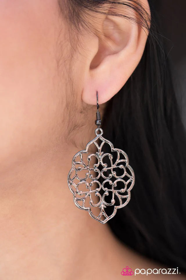 Paparazzi Earring ~ And ZEN Some - Black