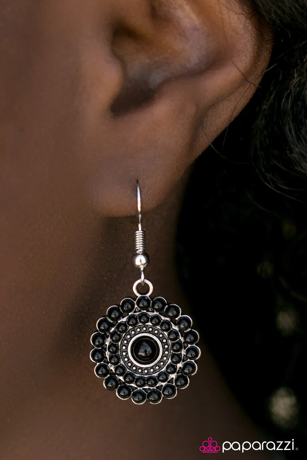 Paparazzi Earring ~ Pretty In Prague - Black