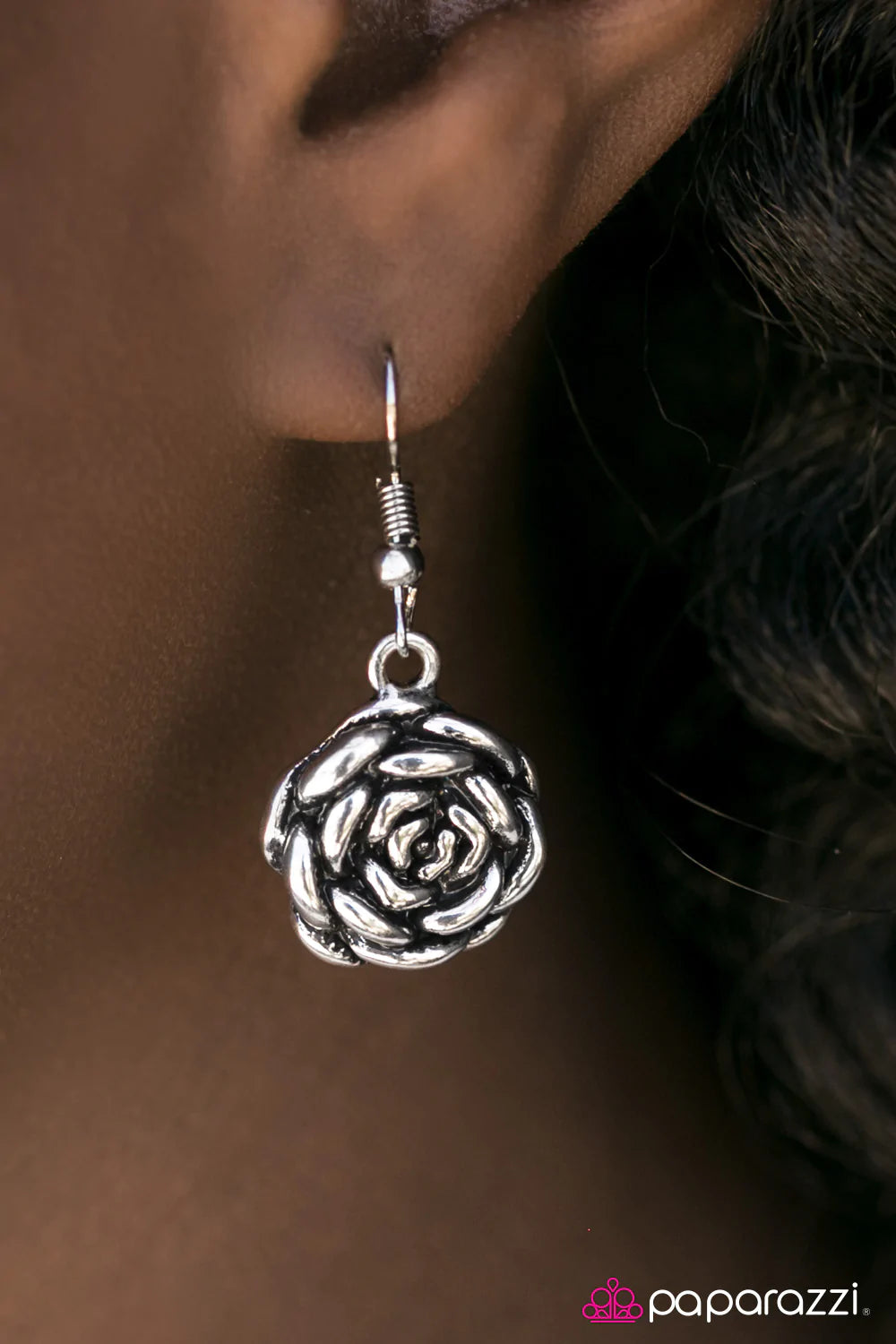 Paparazzi Earring ~ Just GROW With It - Silver