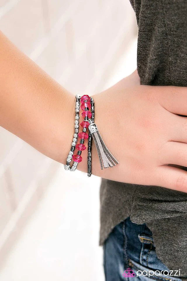 Paparazzi Bracelet ~ Nama-Stay The Night - Pink