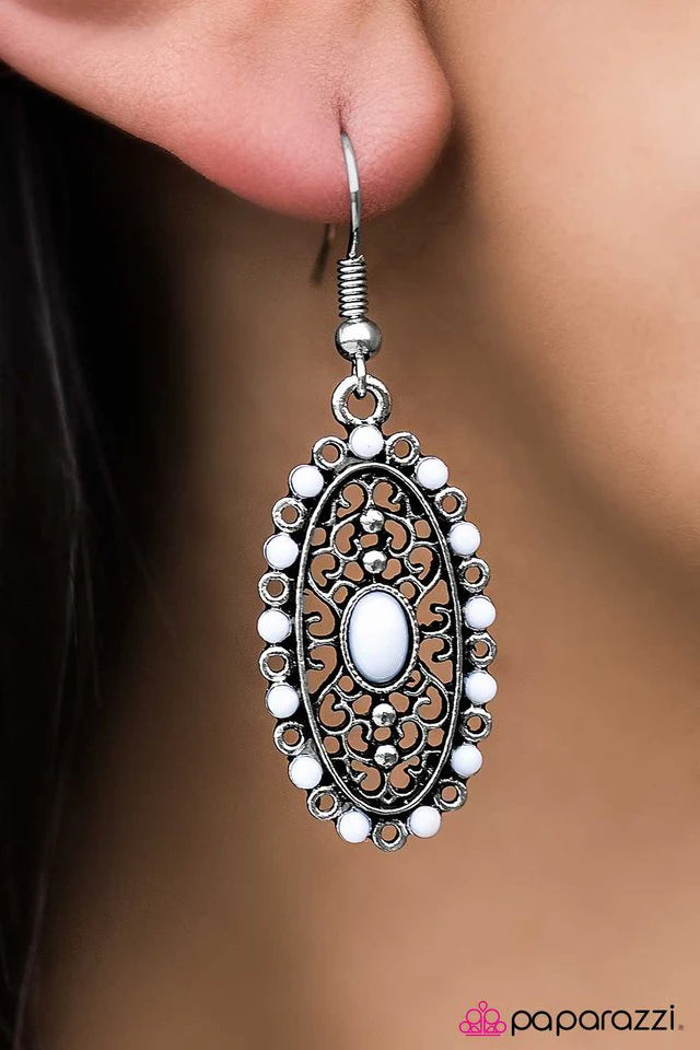 Paparazzi Earring ~ Rio Carnival - White