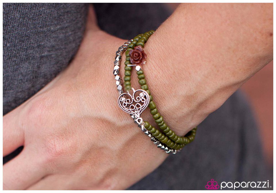 Paparazzi Bracelet ~ Deep-Seeded Love - Green