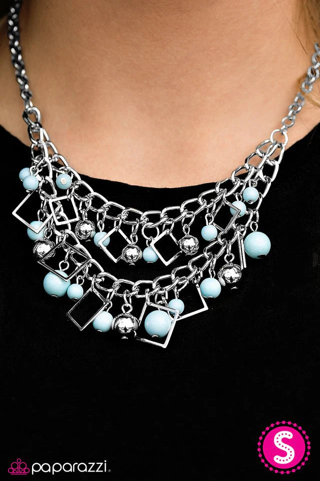 Collar Paparazzi ~ Finalmente FRAME-ous - Azul