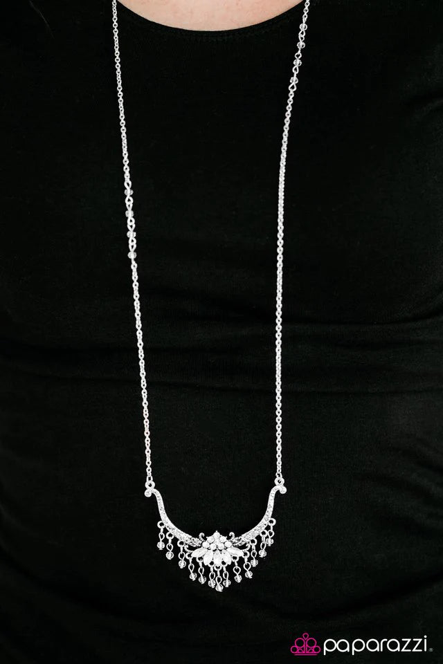 Paparazzi Necklace ~ ROYAL To A Fault - White