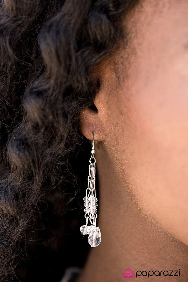 Paparazzi Earring ~ Magic In The Air - White
