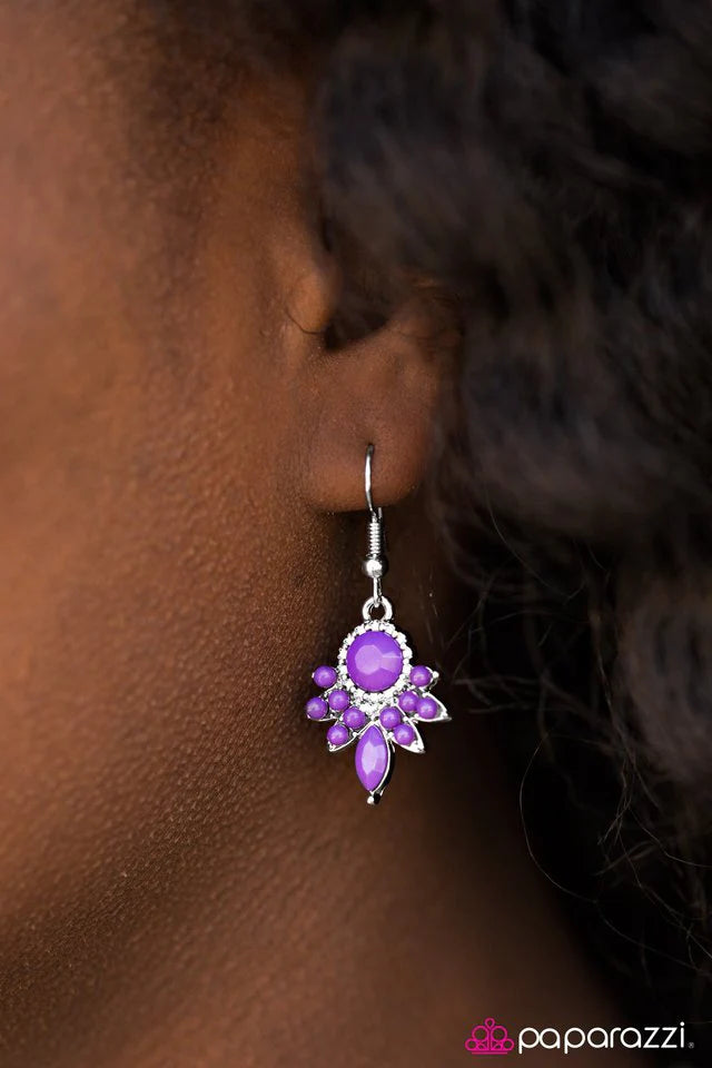 Paparazzi Earring ~ Palm Beach Party - Purple