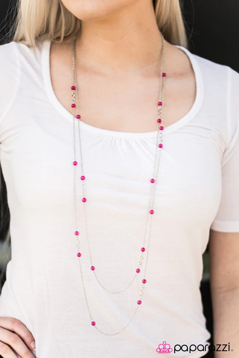 Paparazzi Necklace ~ All The Time In The World - Pink