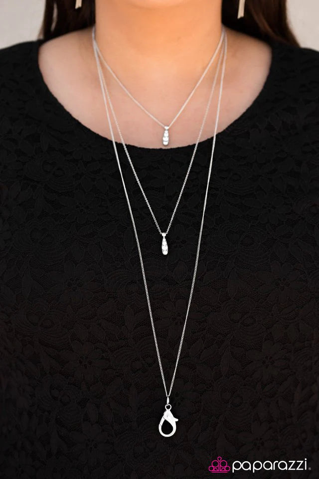 Paparazzi Necklace ~ You Gotta Climb - White