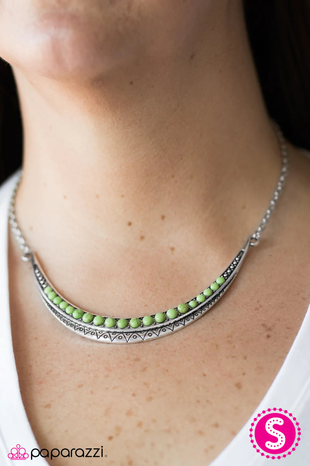 Paparazzi Necklace ~ Desert Drifter Green Paparazzi Jewelry Online Store 6029