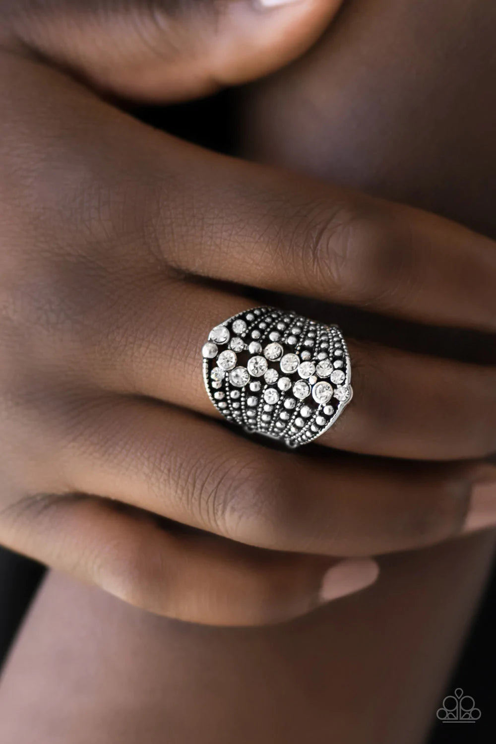 Paparazzi Ring ~ Spotlight Sparkle - White