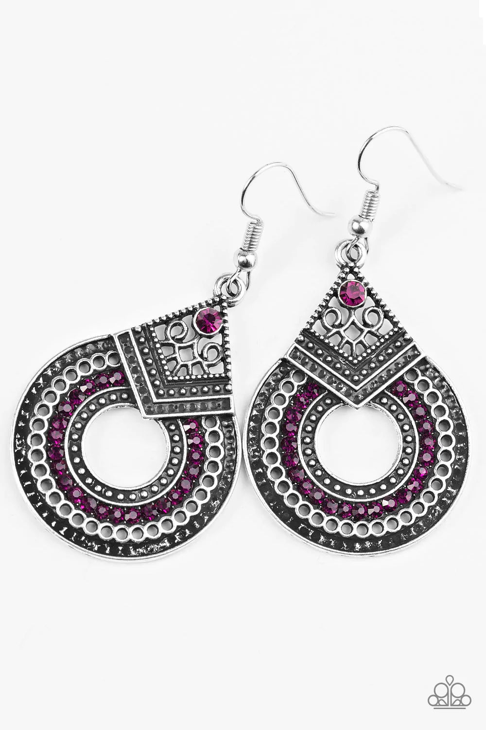 Paparazzi Earring ~ My Favorite Color Is Glitter - Purple