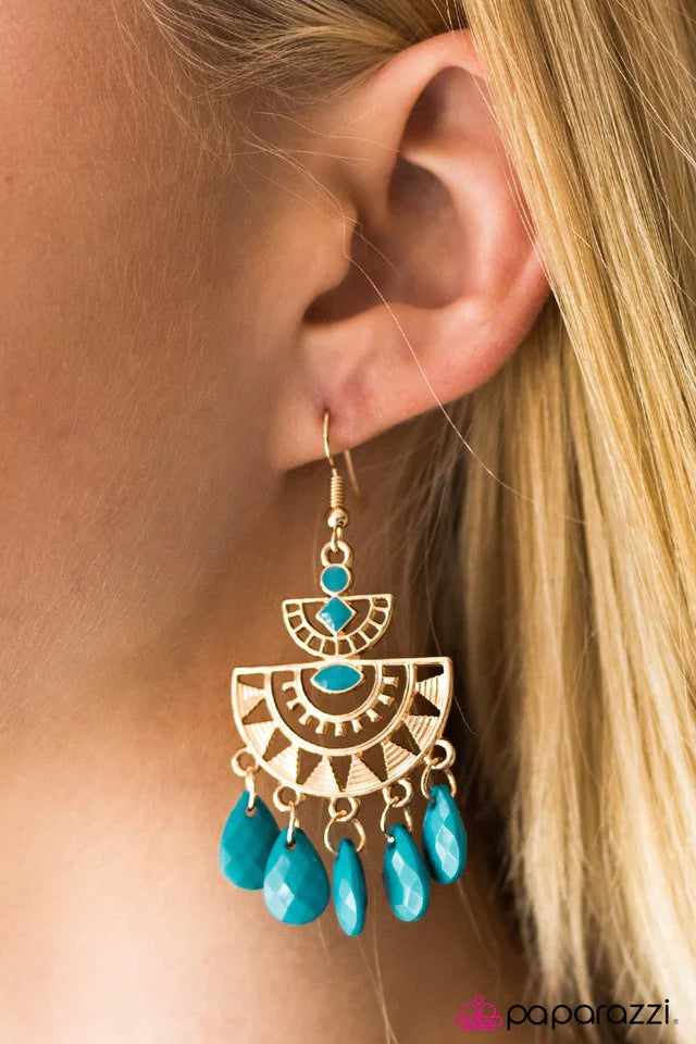 Paparazzi Earring ~ Florida Flirt - Blue