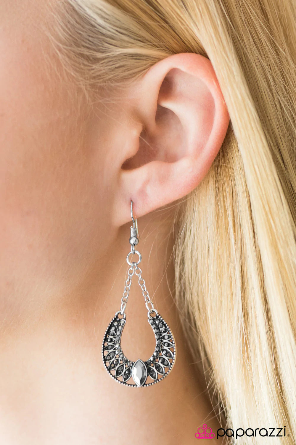 Paparazzi Earring ~ Dallas Lights - Silver