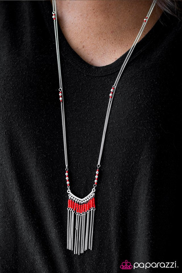 Paparazzi Necklace ~ Wild Winds - Red
