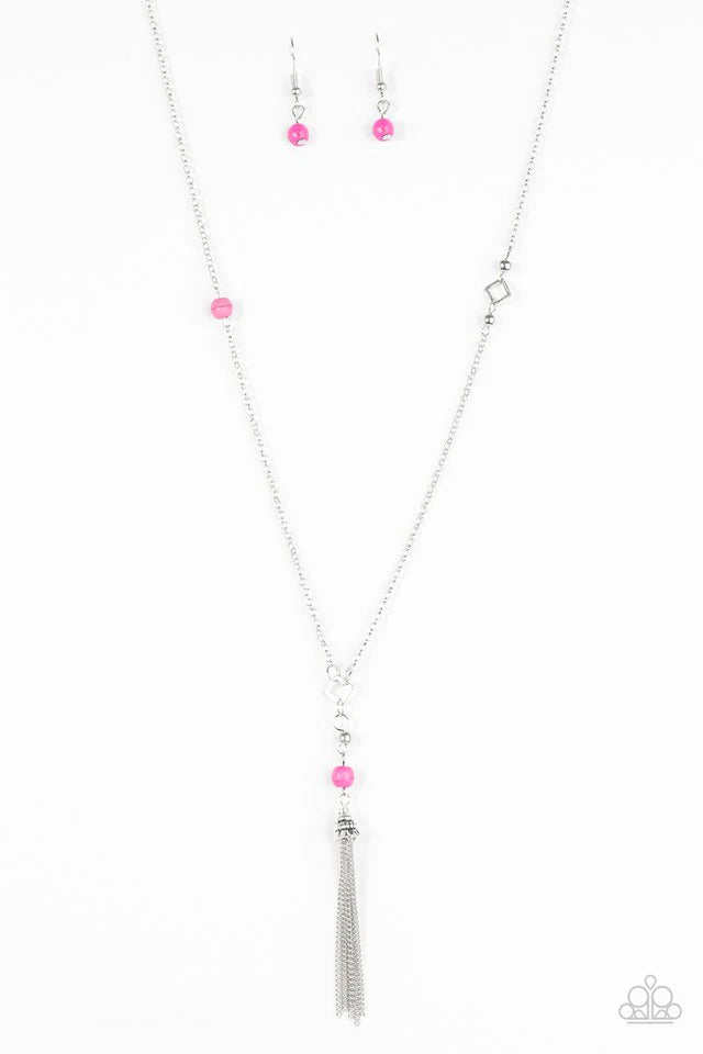 Paparazzi Necklace ~ Roam On - Pink