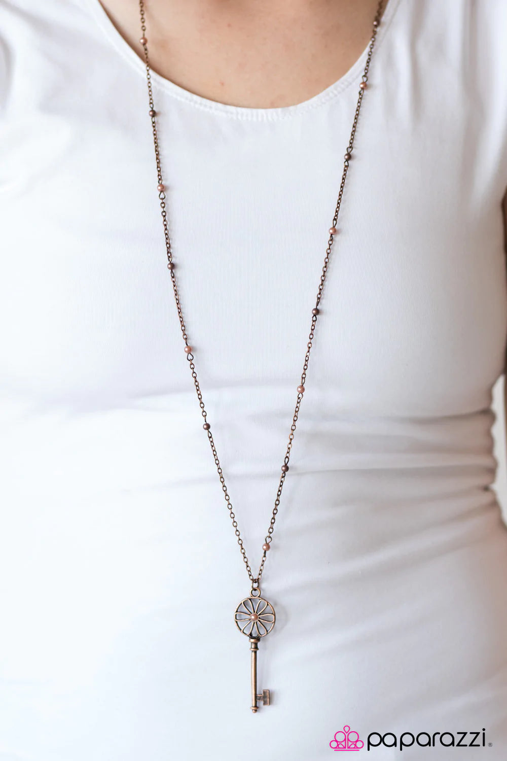 Collar Paparazzi ~ El amor es la clave de la felicidad - Cobre