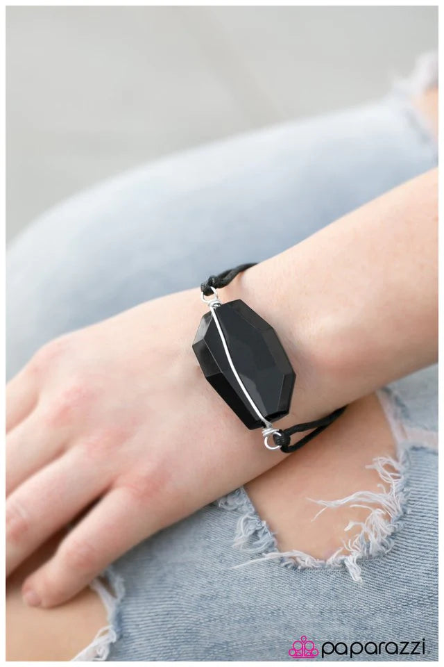 Paparazzi Bracelet ~ Black EnWRAPture - Black