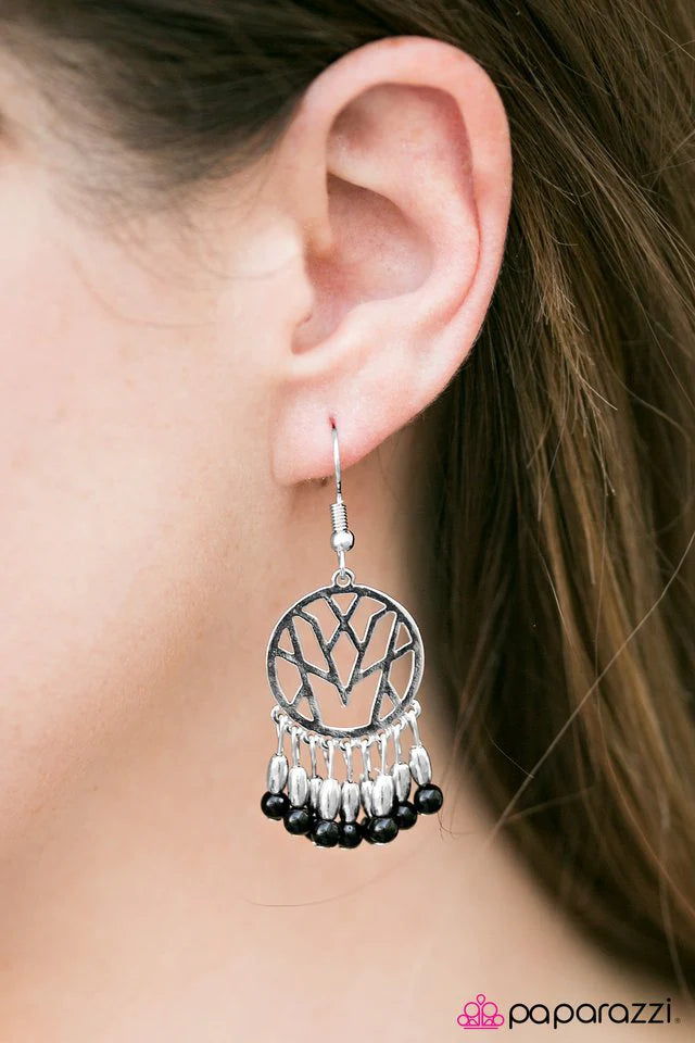 Paparazzi Earring ~ Sahara Storms - Black