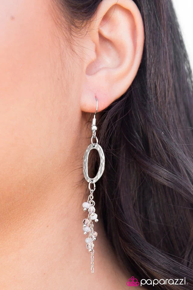 Paparazzi Earring ~ Sweep Me Off My Feet - White