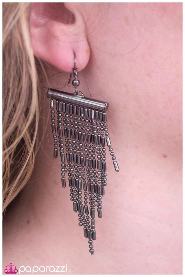 Pendiente Paparazzi ~ Detrás de la cortina de cuentas - Negro